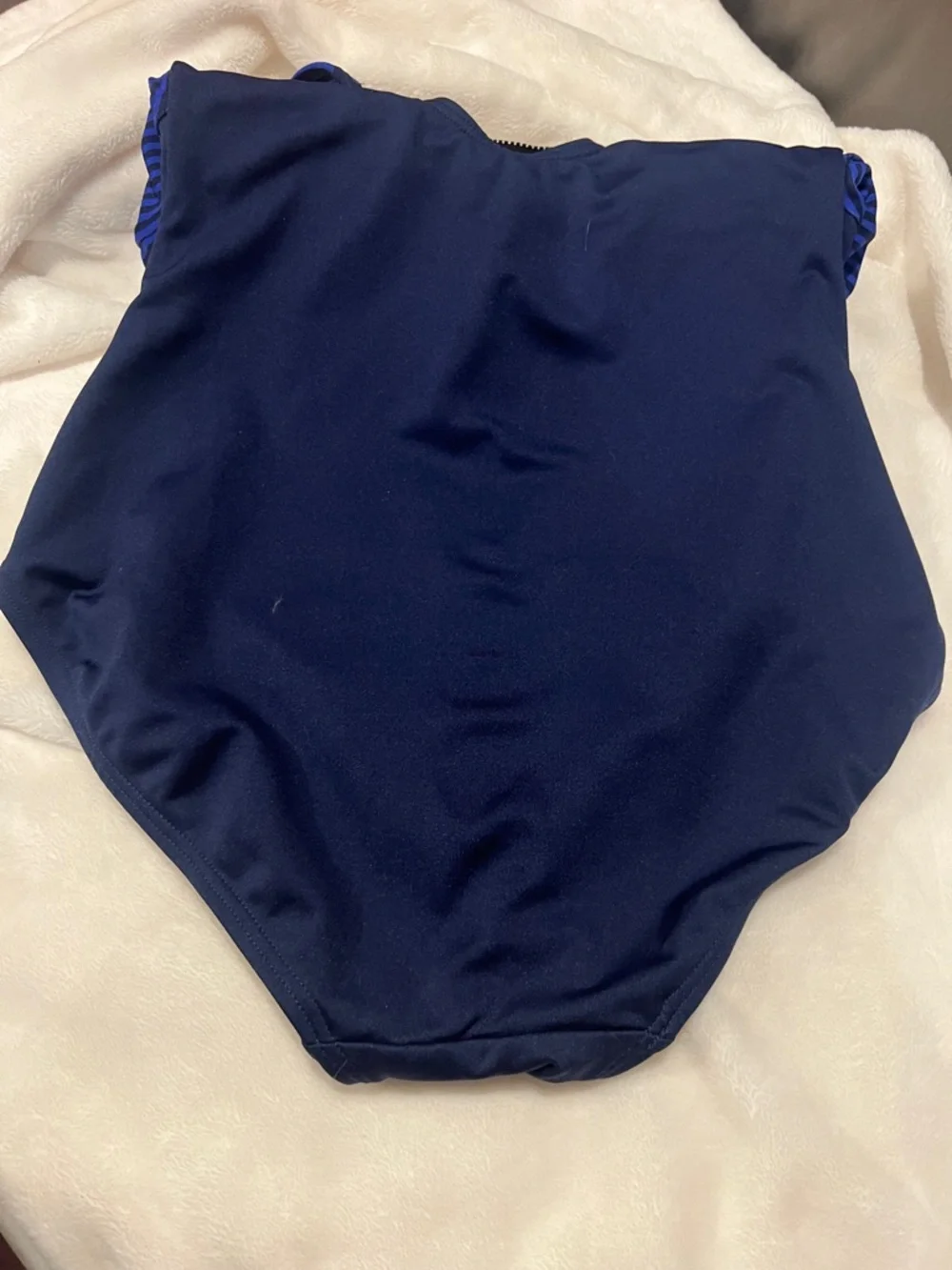 TYR Blue Striped Bust One-Piece Swimsuit size 10